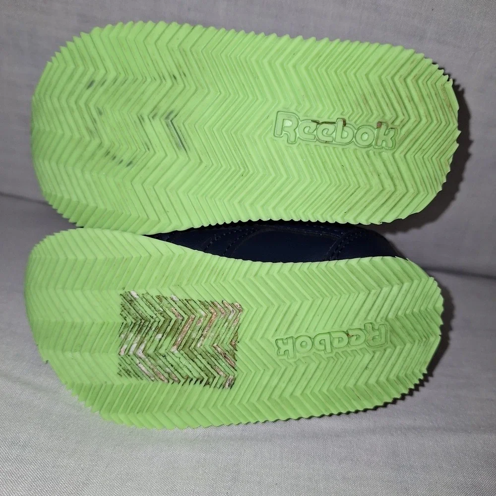 Shoes Sneakers Reebok Baby US 5  Space Infant Toddler Navy Blue Neon Green